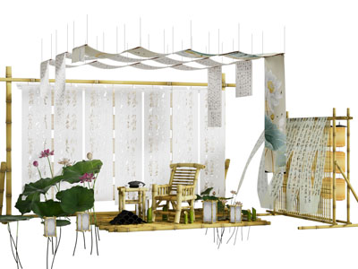 新中式围炉煮茶美陈