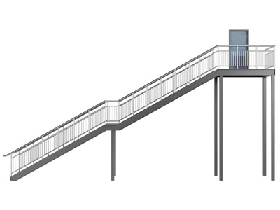工业风loft楼梯3d模型 工业风loft楼梯