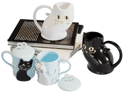 现代陶瓷卡通猫杯子 茶具杯子