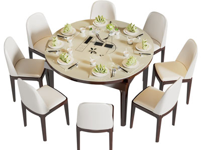 现代餐桌椅组合