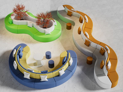 现代公共椅子 双向卡座沙发椅子