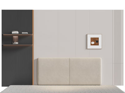 现代床头背景墙3d模型 现代床头背景墙