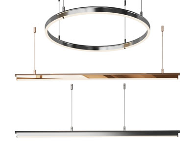 现代金属圈 一字吊灯