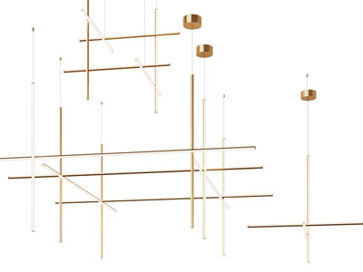 现代金属线条吊灯