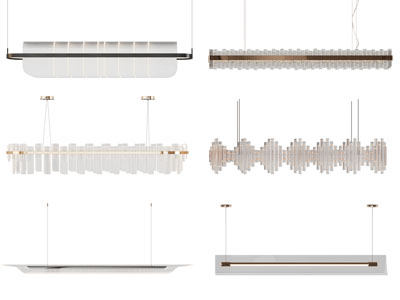 现代长方形水晶吊灯