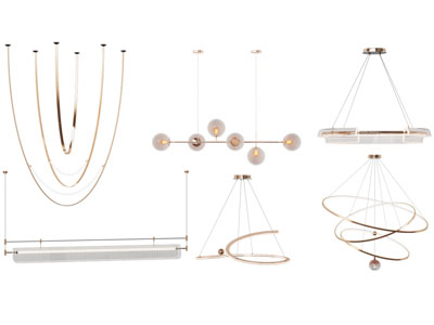 现代金属带造吊灯