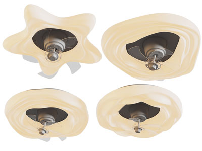 侘寂风星星 花朵造的吸顶吊扇灯