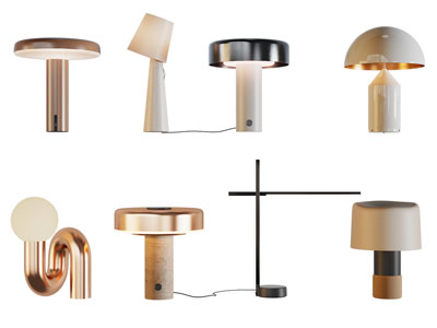 现代金属灯罩台灯