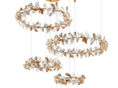 新中式银杏叶装饰的吊灯