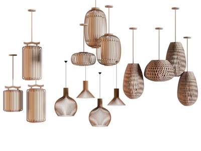 新中式竹编灯罩吊灯