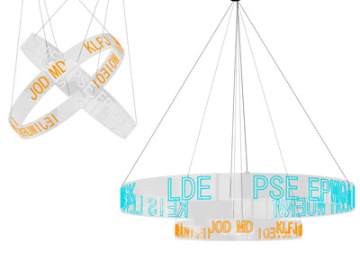 现代字母装饰的吊灯