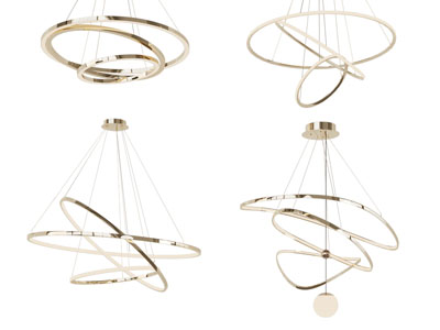 现代轻奢金属环吊灯