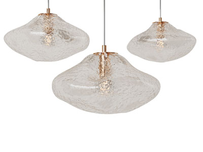 现代轻奢锤纹玻璃灯罩吊灯