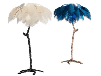 现代羽毛装饰的落地灯