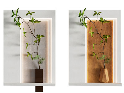 现代花瓶墙饰挂件