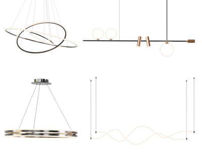 现代金属线条吊灯