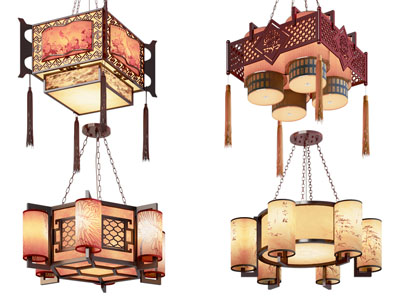 新中式灯笼造的吊灯