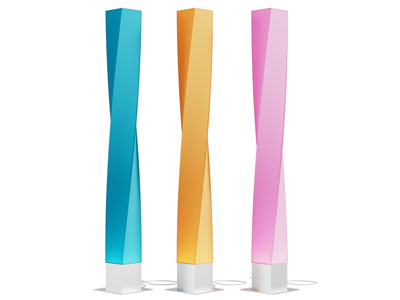 现代彩色扭曲灯罩落地灯