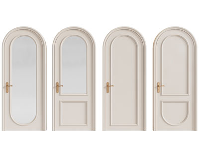 法式拱形单扇平开门 玻璃门