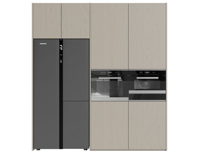 现代嵌入冰箱 烤箱 微波炉的高柜 厨房电器3d模型 现代嵌入冰箱 烤箱 微波炉的高柜 厨房电器