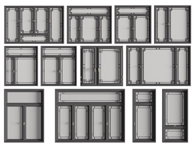 新中式平开窗户