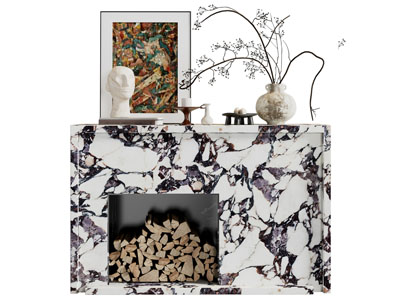 现代大理石壁炉火炉 装饰画