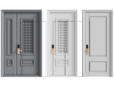 美式带密码锁的子母入户平开门 防盗门