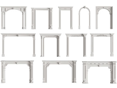 欧式雕花门拱 垭口 门套3d模型 欧式雕花门拱 垭口 门套