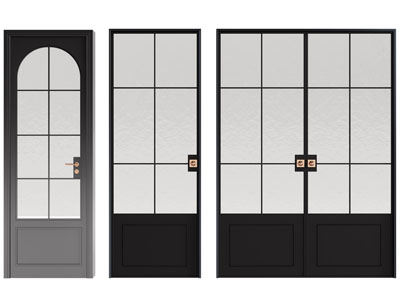 法式玻璃单开门 双扇平开门