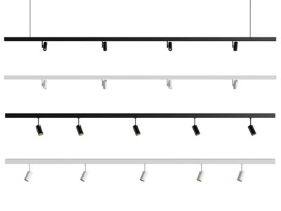 现代一字轨道磁吸灯 可转向筒灯射灯