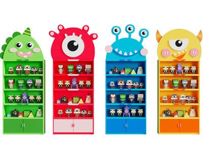 现代儿童卡通积木玩具收纳装饰柜