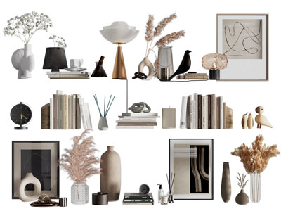 现代书本 装饰品摆件组合