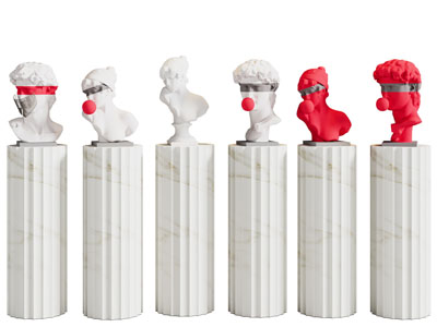 欧式半身雕塑雕像 摆件组合3d模型 欧式半身雕塑雕像 摆件组合