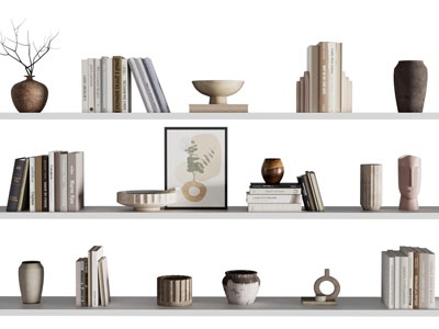 现代书本 陶艺器皿摆件组合