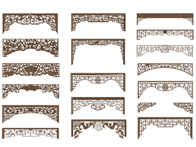 新中式挂落 雕花装饰构件