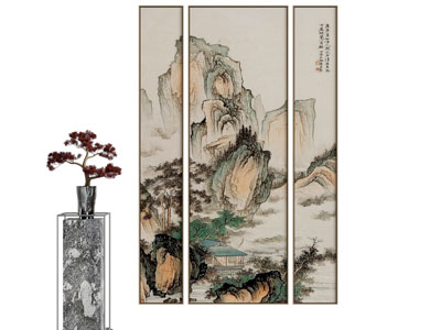 新中式装饰挂画3d模型 新中式装饰挂画