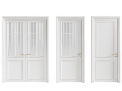 简欧双开门 玻璃门 木门