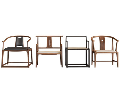 新中式实木圈椅 扶手椅子