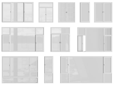 现代玻璃平开窗户