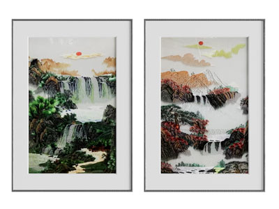 现代山脉装饰挂画3d模型 现代山脉装饰挂画