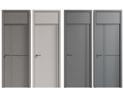 现代实木带门套的平开门