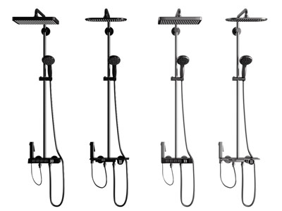 现代金属淋浴花洒