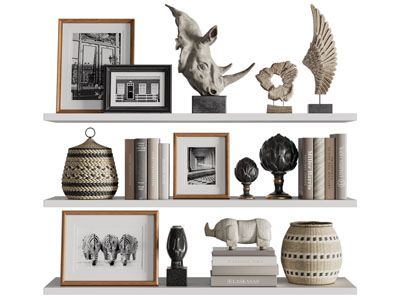 现代书本 装饰画 摆件组合