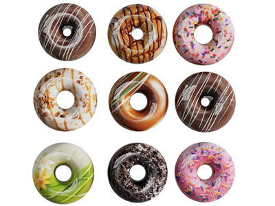 现代甜甜圈面包食物