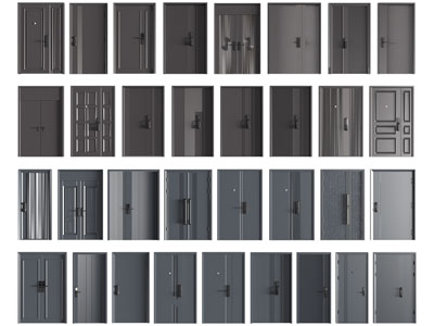 现代子母入户平开门 双开门