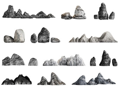 现代假山石头雕塑雕刻3d模型 现代假山石头雕塑雕刻