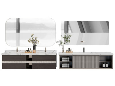 新中式洗手台 镜子 浴室柜