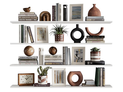 现代书籍 陶艺器皿摆件组合