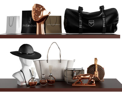 现代手提包 手提袋 香薰摆件组合