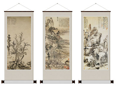 新中式山脉装饰挂画3d模型 新中式山脉装饰挂画